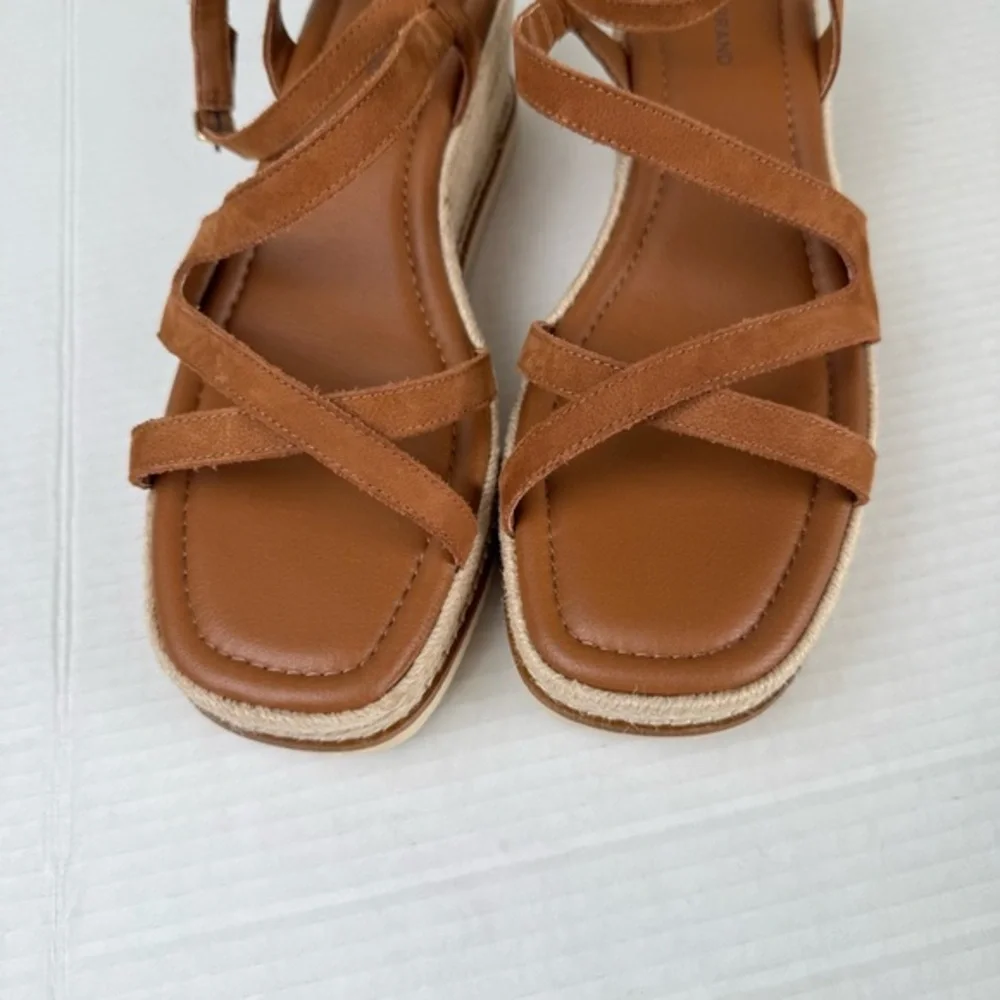 NEW Lucky‎ Brand Carolie espadrille wedge sandal heel brown 10